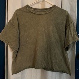 Green crop top